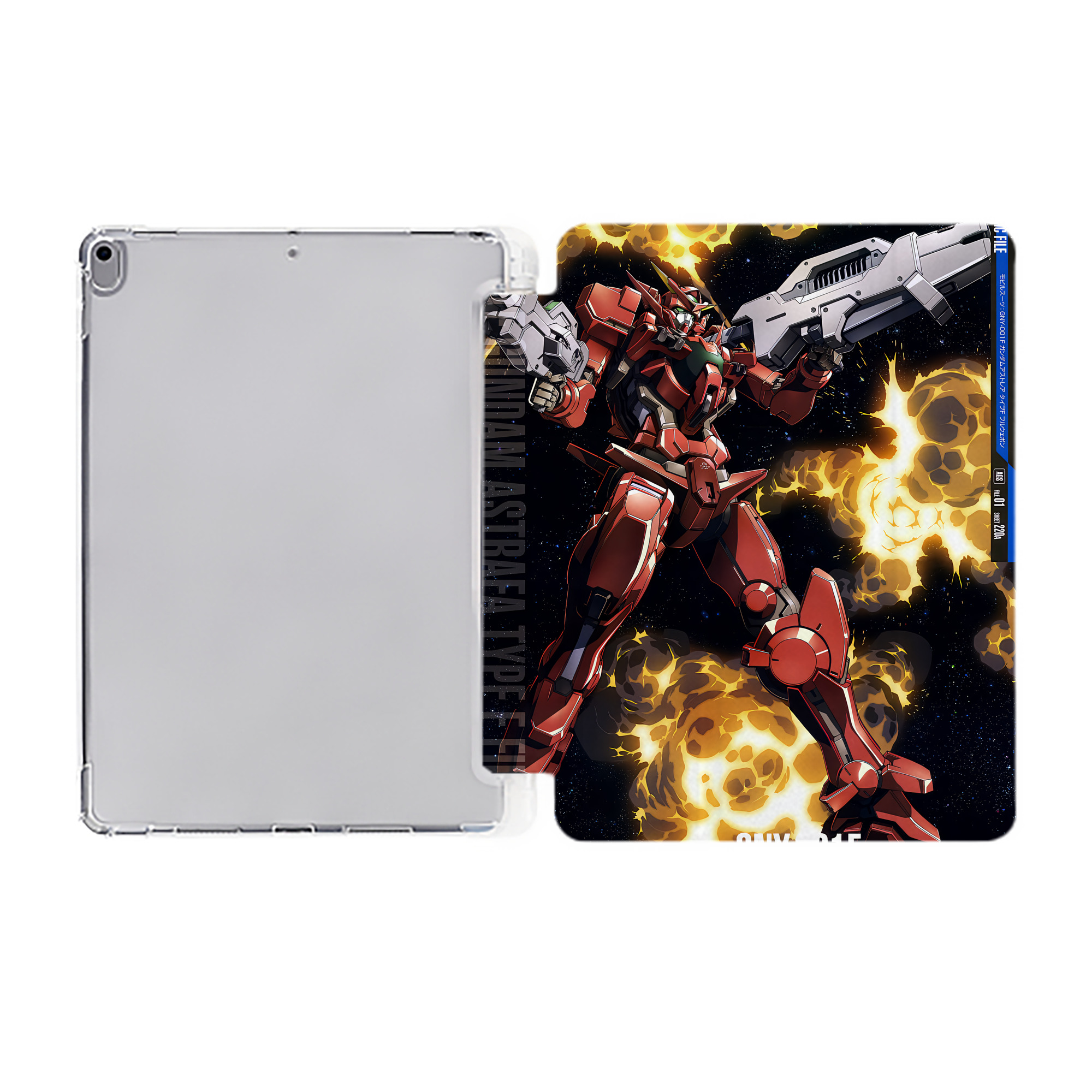 （画像用） 機動戦士ガンダム Mobile Suit Gundam IPad ケース ペン収納付き 三つ折りスタンド PUレザー×シリコン 対応機種9.5/10.5/10.9インチ